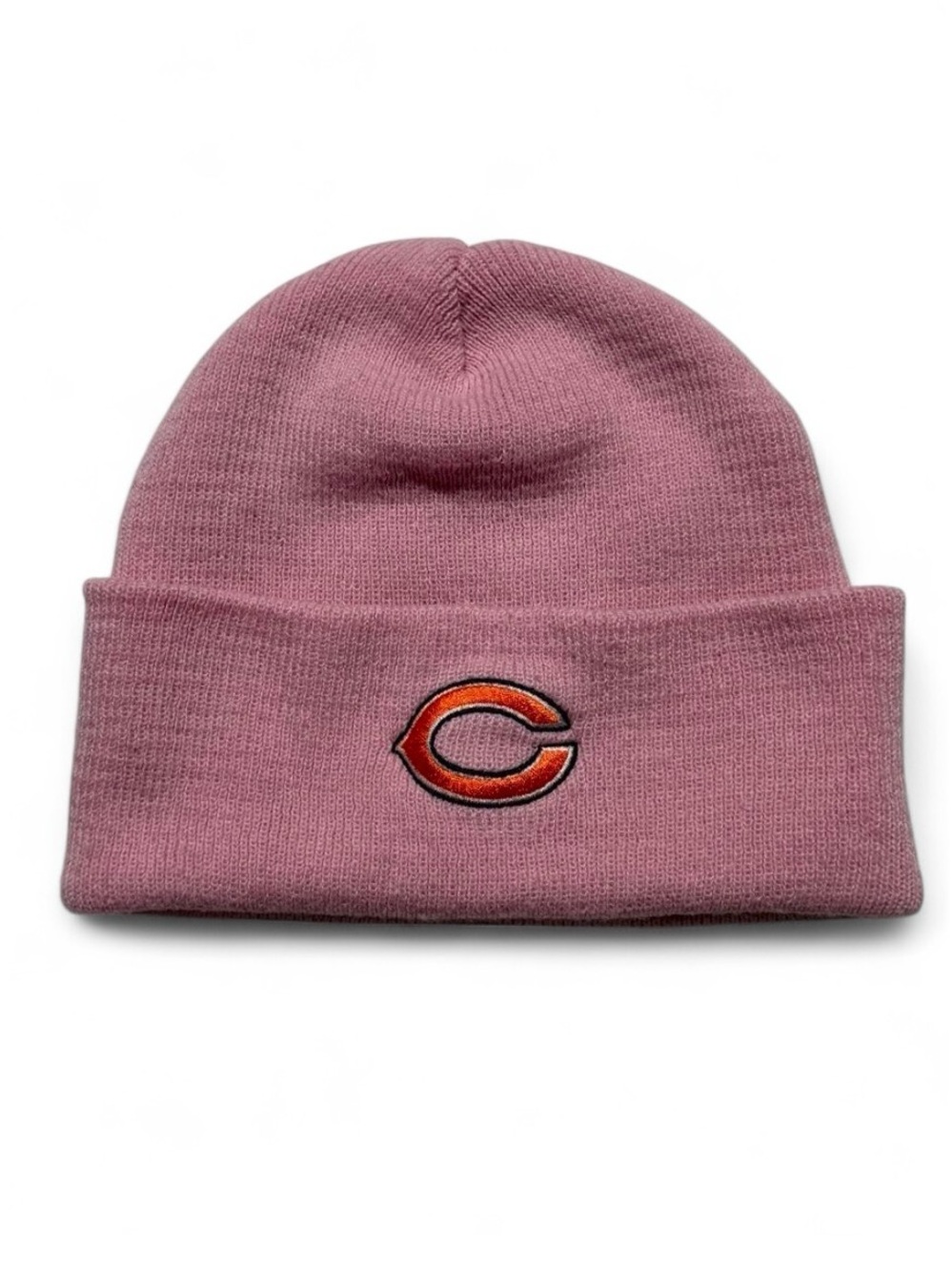 Chicago Bears NFL Pink Cuffed Knit Beanie Hat Embroidered Logo Football Winter